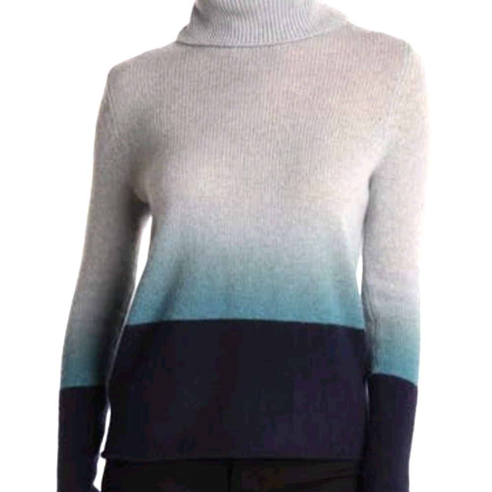 **SOLD** NWT 360 Cashmere Lucia T-neck Blue Ombre Sweater, M